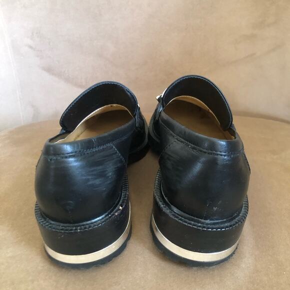Barbara Bui Black Leather Silver Chain Link Loafers 37 - Picture 11 of 13